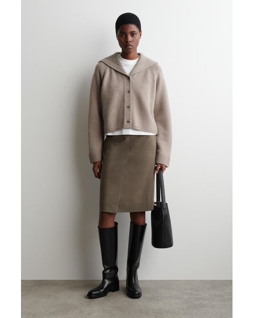 COS Natural Sailor-Collar Wool Cardigan