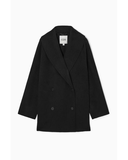 COS Black Oversized Shawl-collar Wool Jacket