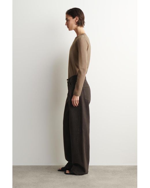 COS Brown Facade Straight-Leg Jeans