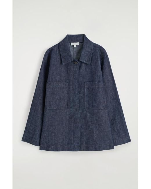 COS Blue Tie-Side Denim Overshirt