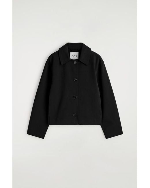 COS Black Rounded Jersey Jacket