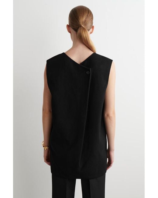 COS Black Double-Faced Wool Vest