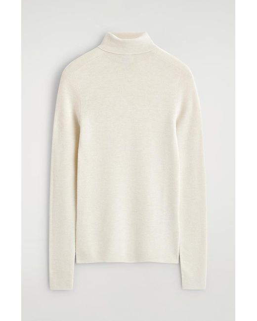 COS White Sparkly Seamless Wool Top