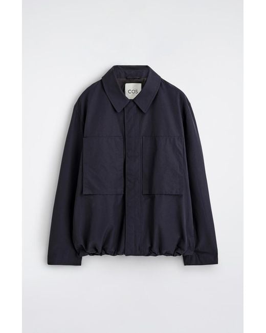 COS Blue Packable-Hood Windbreaker Jacket for men