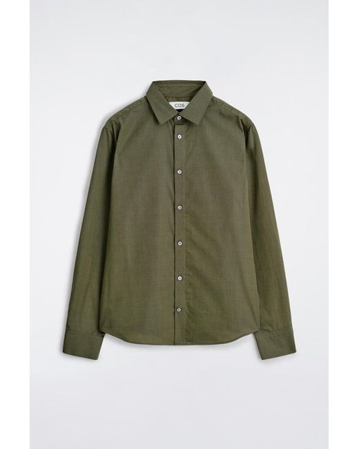 COS Green Tailored Cotton Shirt for men