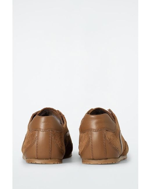 COS Brown Minimal Leather Trainers