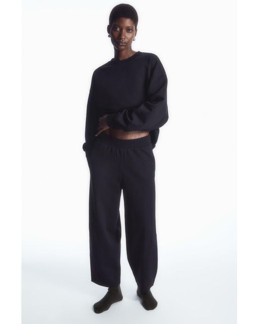 COS Barrel leg Jersey JOGGERS in Blue Lyst UK