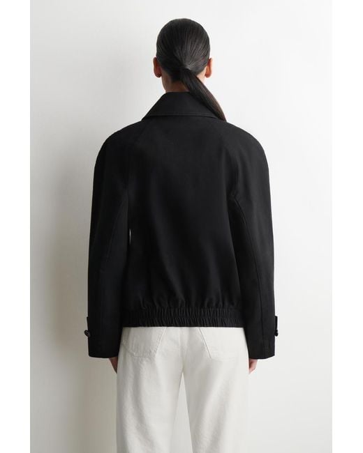 COS Black Rounded Cotton Blouson Jacket