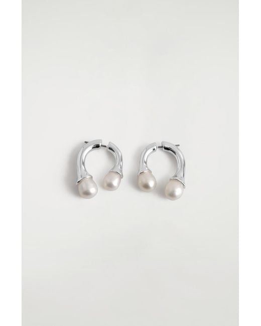 Boucles D'Oreilles Arquées À Perles De Culture COS en coloris Multicolor