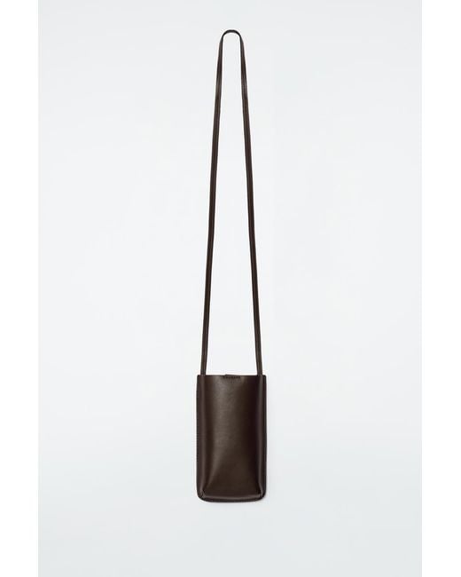 COS Brown Crossbody Phone Pouch - Leather