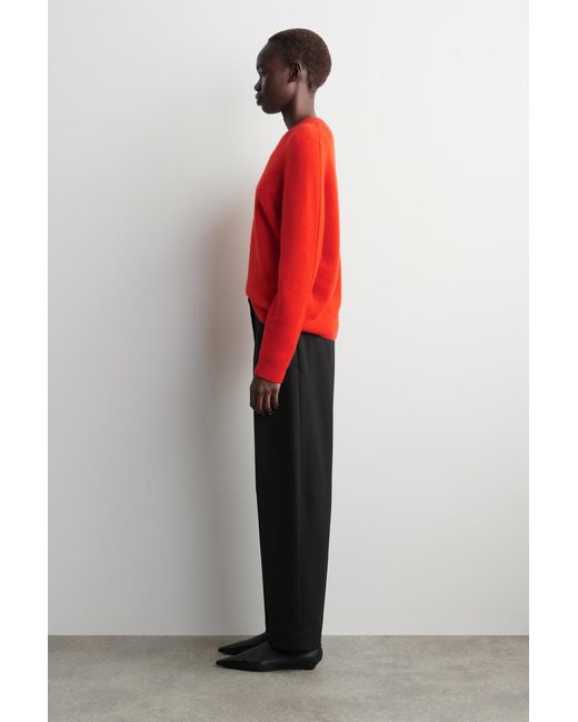 COS Red Cashmere Crew-Neck Sweater