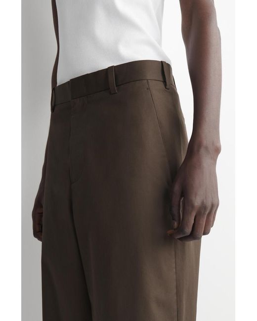 COS Brown Cotton Wide-Leg Pants for men