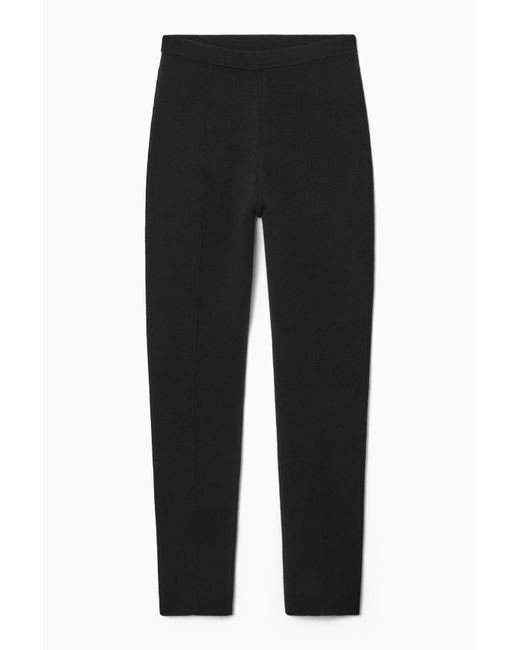 COS Black Slim-fit Knitted Pants