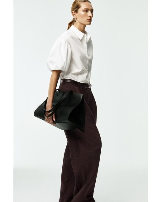 COS Black Reversible Leather Belt