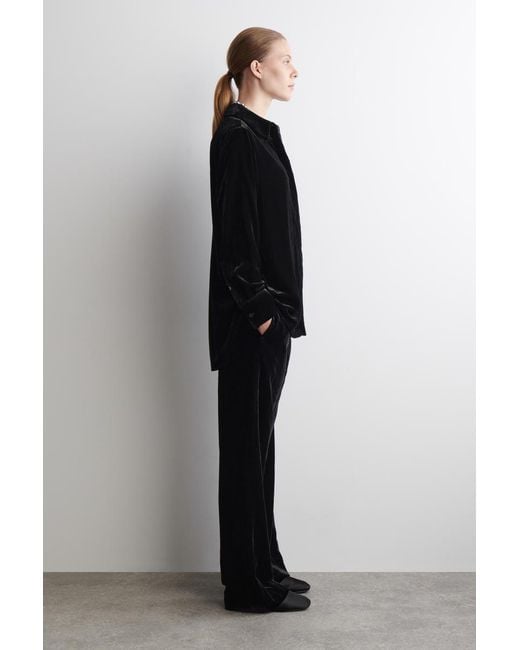 COS Black Padded Satin Mules