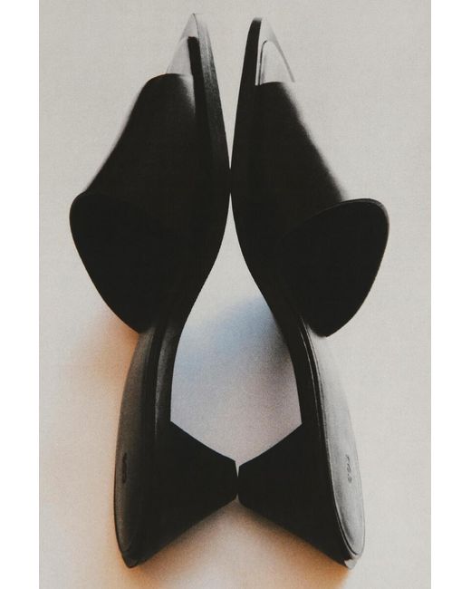 COS White Leather Kitten-Heel Mules