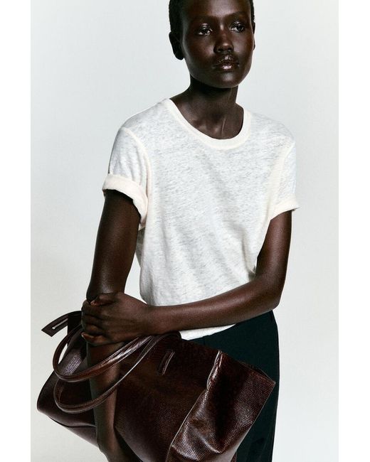 COS Natural Crew-Neck Linen T-Shirt