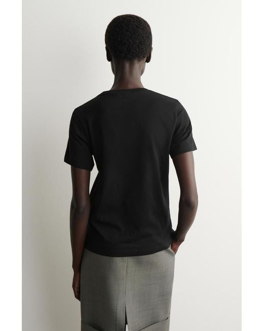 COS Black Cotton Crew-Neck T-Shirt