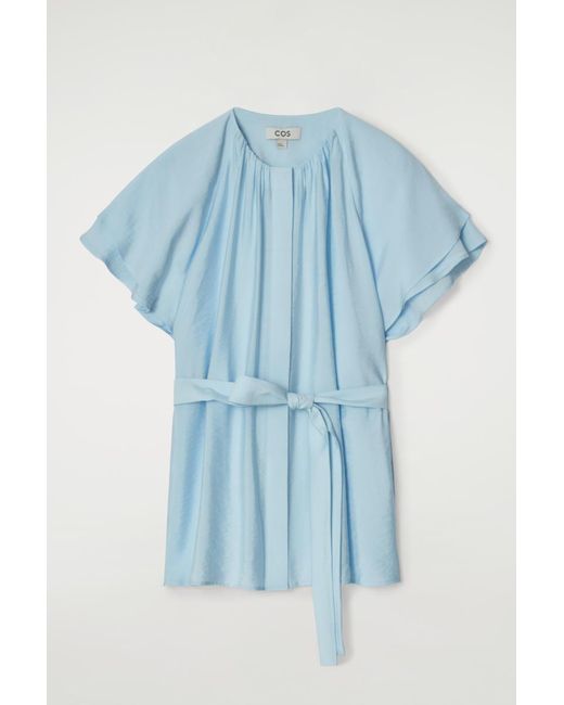 COS Blue Layered Belted Blouse