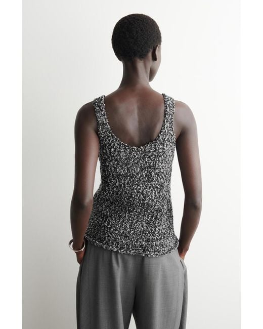 COS Gray Two-Tone Chunky Knitted Tank Top