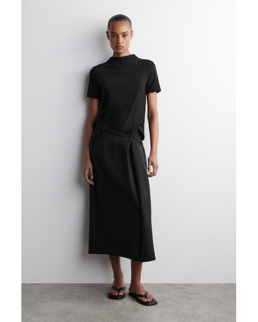 COS White Asymmetrischer, Fliessender Midirock