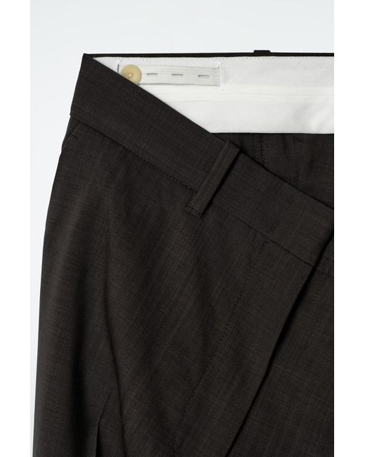 COS Black Tailored Fluid Wool Trousers
