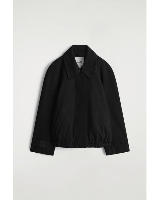 COS Black Rounded Cotton Blouson Jacket
