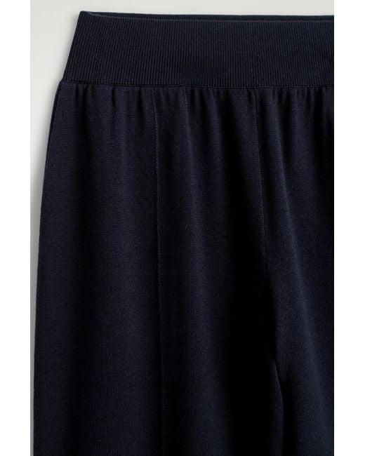 COS Blue Elasticized Merino Wool Pants
