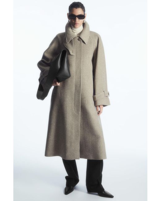 COS Natural Oversized Rounded Wool Coat