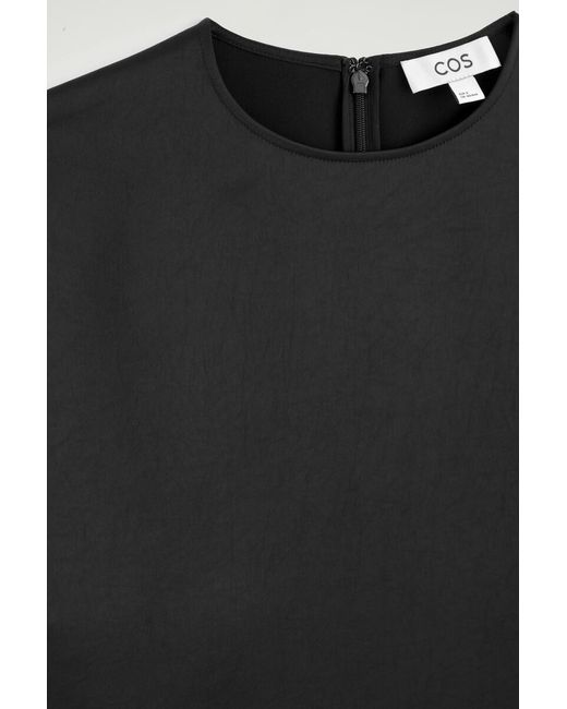COS Black Oversized Satin T-Shirt