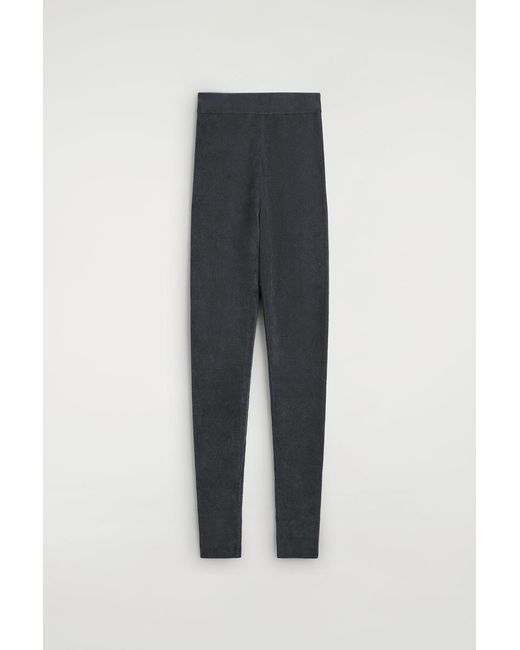 COS Gray Chenille-Knit Leggings