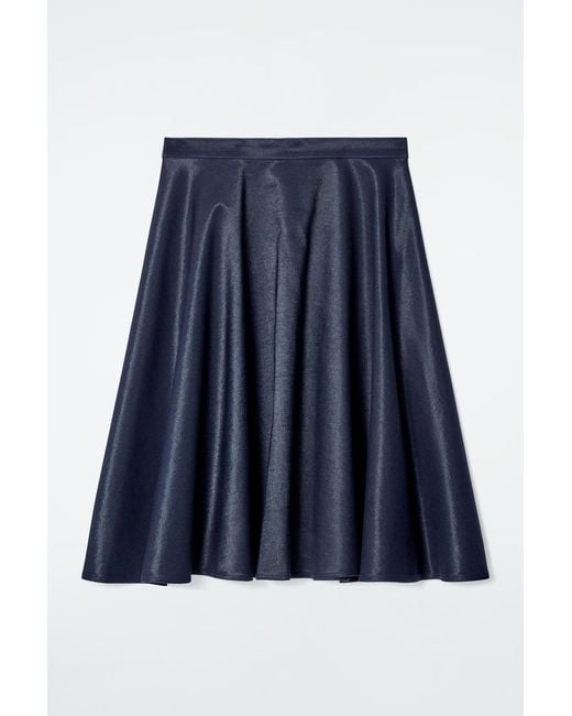 COS Blue Wet-Look Denim Skirt