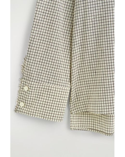 COS Natural Fringed Checked Linen-Cotton Shirt