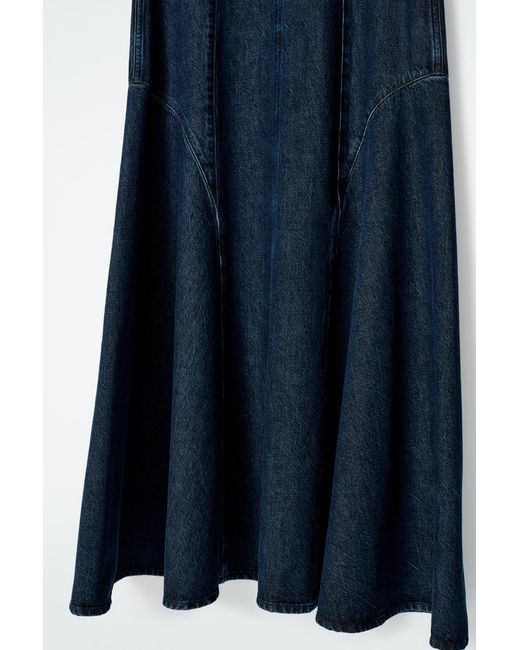 COS Blue Dropped-Waist Denim Midi Dress