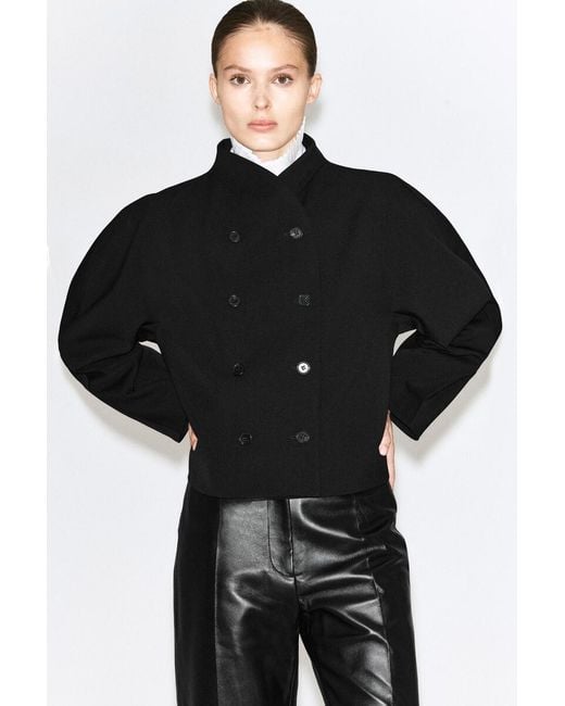 COS Black Sculpted Stand-Collar Jacket