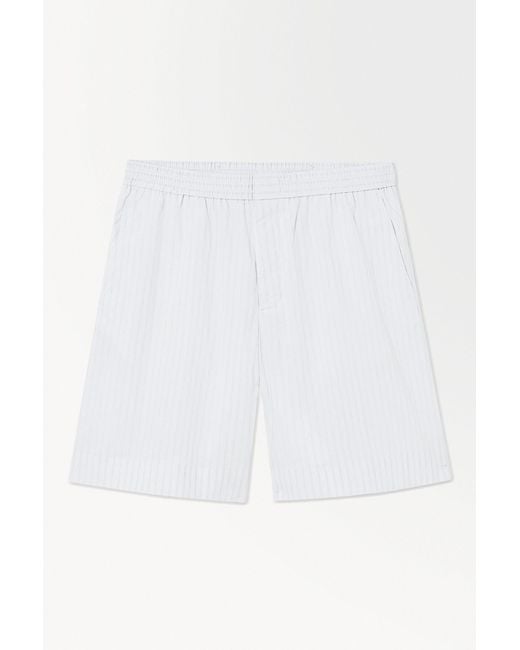 COS White The Pinstriped Shorts for men