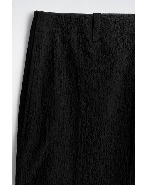 COS Black Seersucker Relaxed-Fit Straight-Leg Pants for men