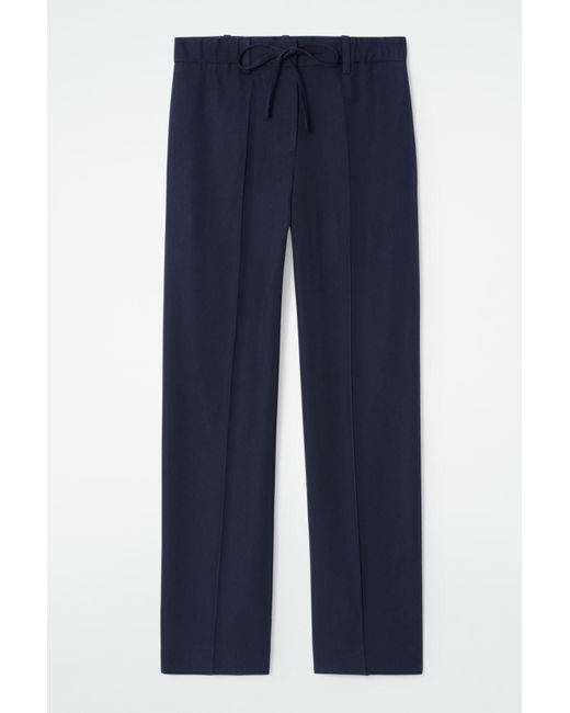 COS Blue Drawstring Straight-leg Pants