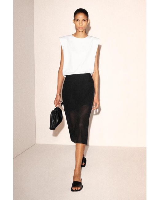 COS White Folded-Shoulder Cotton-Jersey Tank Top