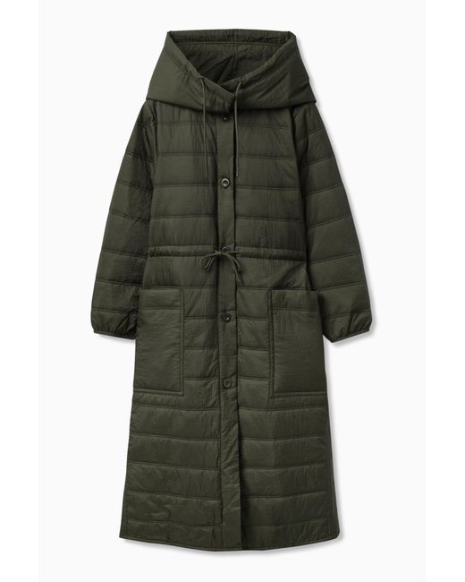 COS Green Lightweight Quilted Coat