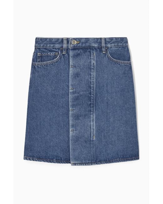 COS Denim Mini Wrap Skirt in Blue Lyst