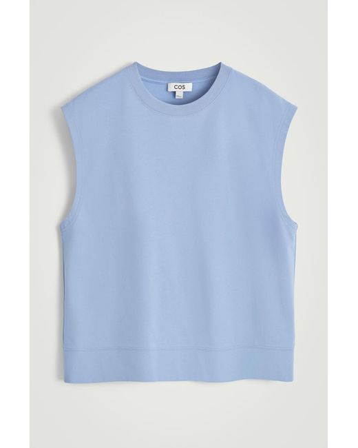 COS Blue Relaxed Cotton-Crepe Tank Top for men