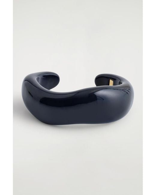 COS Blue Chunky Curved Bangle