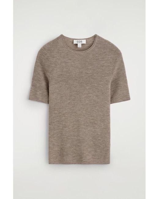 COS Natural Seamless Merino Wool T-Shirt