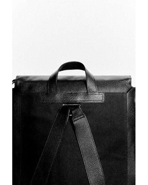 COS Black Classic Backpack for men