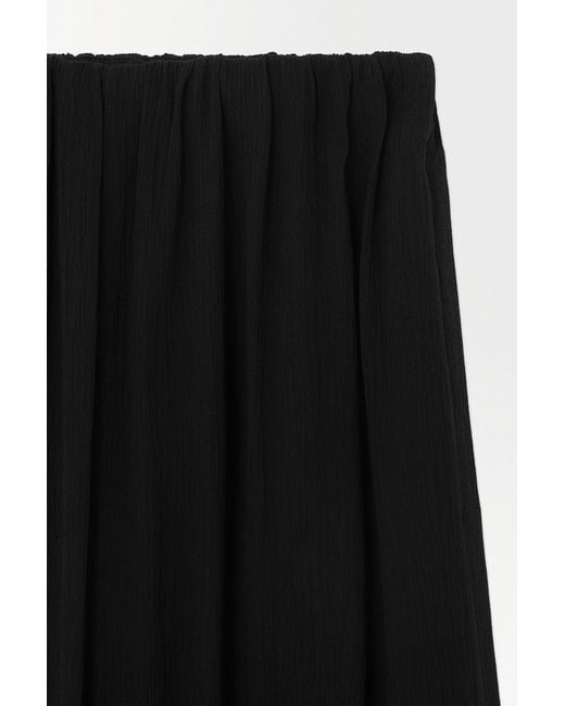 COS Black The Crinkled Silk-chiffon Maxi Skirt