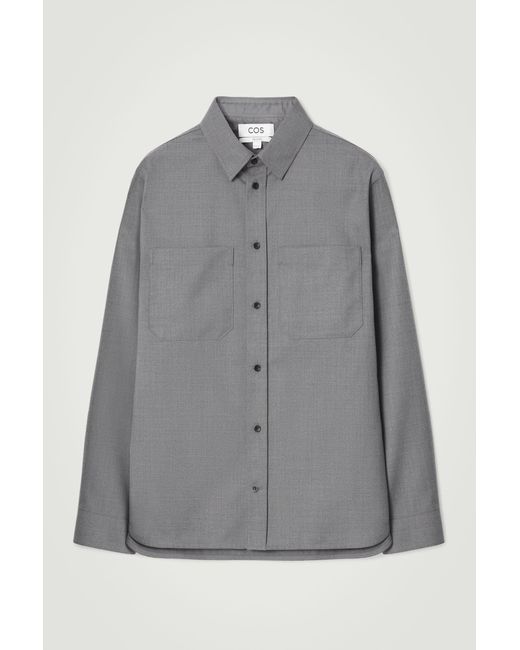 COS Gray Relaxed Wool-blend Utility Shirt for men