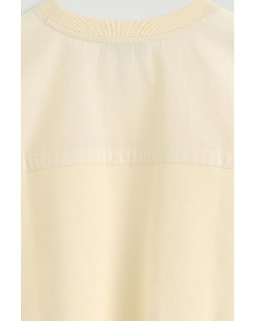 COS Natural Poplin-Panelled Jersey T-Shirt