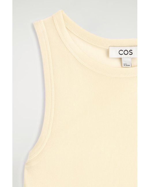 COS Natural Ribbed Silk Tank Top