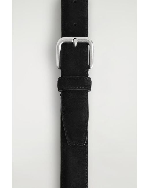 COS Black Suede Belt for men